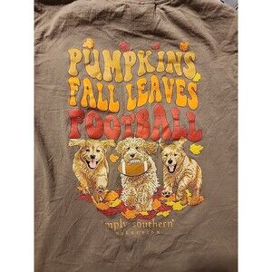 Simply Southern Long Sleeve Tshirt Pumpkins Fall Football Dogs Youth Medium